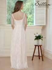 画像3: [ XS-Lサイズ / 1カラー][ERUKEI/SETTAN]総レース・コルセット風・ビーズ スパンコール刺繡・エレガント・Aライン・ロングドレス[送料無料] (3)