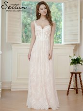 画像5: [ XS-Lサイズ / 1カラー][ERUKEI/SETTAN]総レース・コルセット風・ビーズ スパンコール刺繡・エレガント・Aライン・ロングドレス[送料無料] (5)