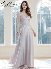 画像1: [ERUKEI]シルバー・キャミソール・ラインストーン・刺?・レース・エレガント・Aライン・ロングドレス[送料無料] (1)