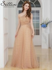 画像12: [一部カラーSALE品のため返品不可＆再入荷なしの現品限り][ XS-Lサイズ / 3カラー ][ERUKEI/SETTAN]ワンショルダー・ハートドット・チュールレース・ハイウエスト・Aライン・ロングドレス[送料無料] (12)