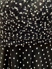 画像6: [ XS-Lサイズ / 2カラー ][ERUKEI/SETTAN]ワンショルダー・ハートドット・チュールレース・ハイウエスト・Aライン・ロングドレス[送料無料] (6)