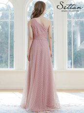 画像3: [ XS-Lサイズ / 2カラー ][ERUKEI/SETTAN]ワンショルダー・ハートドット・チュールレース・ハイウエスト・Aライン・ロングドレス[送料無料] (3)