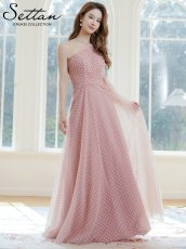 画像5: [ XS-Lサイズ / 2カラー ][ERUKEI/SETTAN]ワンショルダー・ハートドット・チュールレース・ハイウエスト・Aライン・ロングドレス[送料無料] (5)