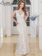 画像1: [ERUKEI]スパンコール・刺繍・チュールレース・タイト・高級感・エレガント・マーメイド・ロングドレス[送料無料] (1)