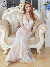 画像6: [ERUKEI]スパンコール・刺繍・チュールレース・タイト・高級感・エレガント・マーメイド・ロングドレス[送料無料] (6)