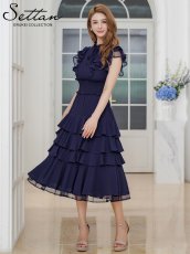 画像16: [ERUKEI]無地ドレス・シンプル・ティアード・フリル・プチハイネック・ミディアムドレス・ワンピース[奈月セナ着用]《送料＆代引き手数料無料》 (16)