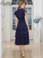 画像17: [ERUKEI]無地ドレス・シンプル・ティアード・フリル・プチハイネック・ミディアムドレス・ワンピース[奈月セナ着用]《送料＆代引き手数料無料》 (17)