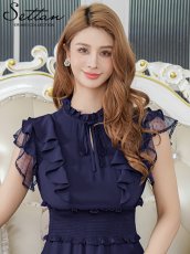 画像18: [ERUKEI]無地ドレス・シンプル・ティアード・フリル・プチハイネック・ミディアムドレス・ワンピース[奈月セナ着用]《送料＆代引き手数料無料》 (18)
