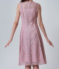 画像9: [ERUKEI GINZA COUTURE]総レース・パイピング・ラインデザイン・Aライン・ノースリーブ・ミディアムドレス・ワンピース[黒木麗奈着用][送料無料] (9)