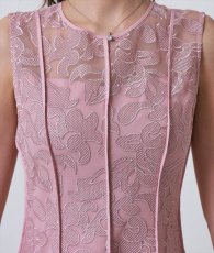 画像10: [ERUKEI GINZA COUTURE]総レース・パイピング・ラインデザイン・Aライン・ノースリーブ・ミディアムドレス・ワンピース[黒木麗奈着用][送料無料] (10)