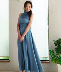 画像3: [ERUKEI]首元フリル・シンプル・ウエストマーク・マキシ・ノースリーブ・ロングドレス・Aライン・ワンピース[山崎みどり着用]《送料＆代引き手数料無料》myrdlu (3)