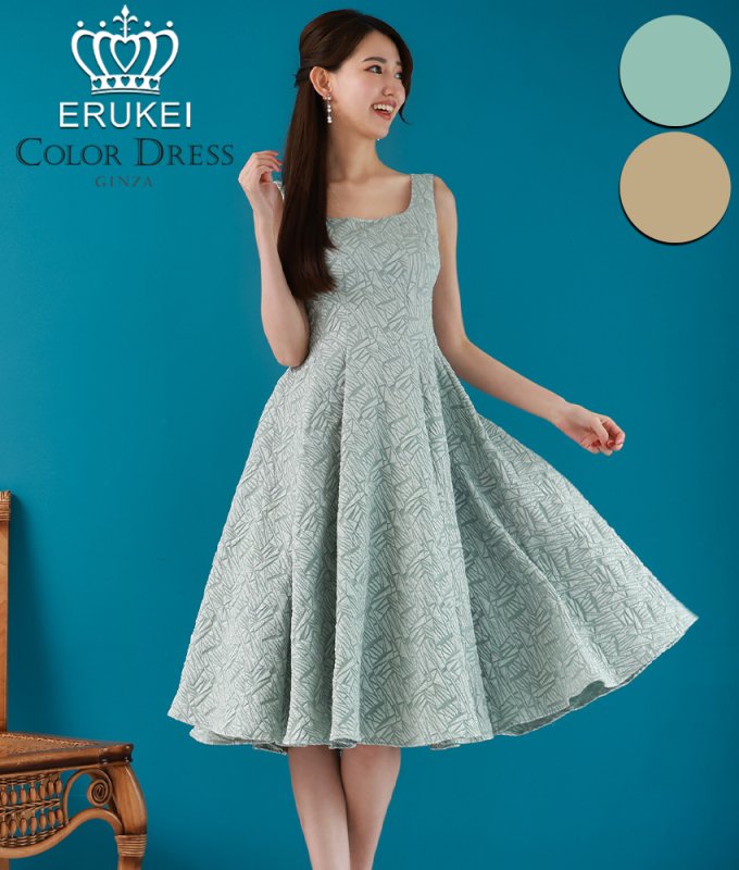ERUKEI]ワッシャー加工・Aライン・ジャガード・ノースリーブ