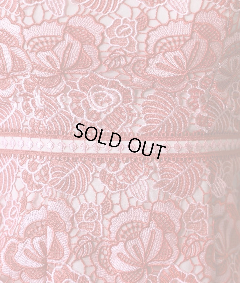 画像12: [ERUKEI]ケミカルレース・総レース・ノースリーブ・タイト・膝丈・ミディアムドレス・ワンピース[れお着用]《送料＆代引き手数料無料》 (12)