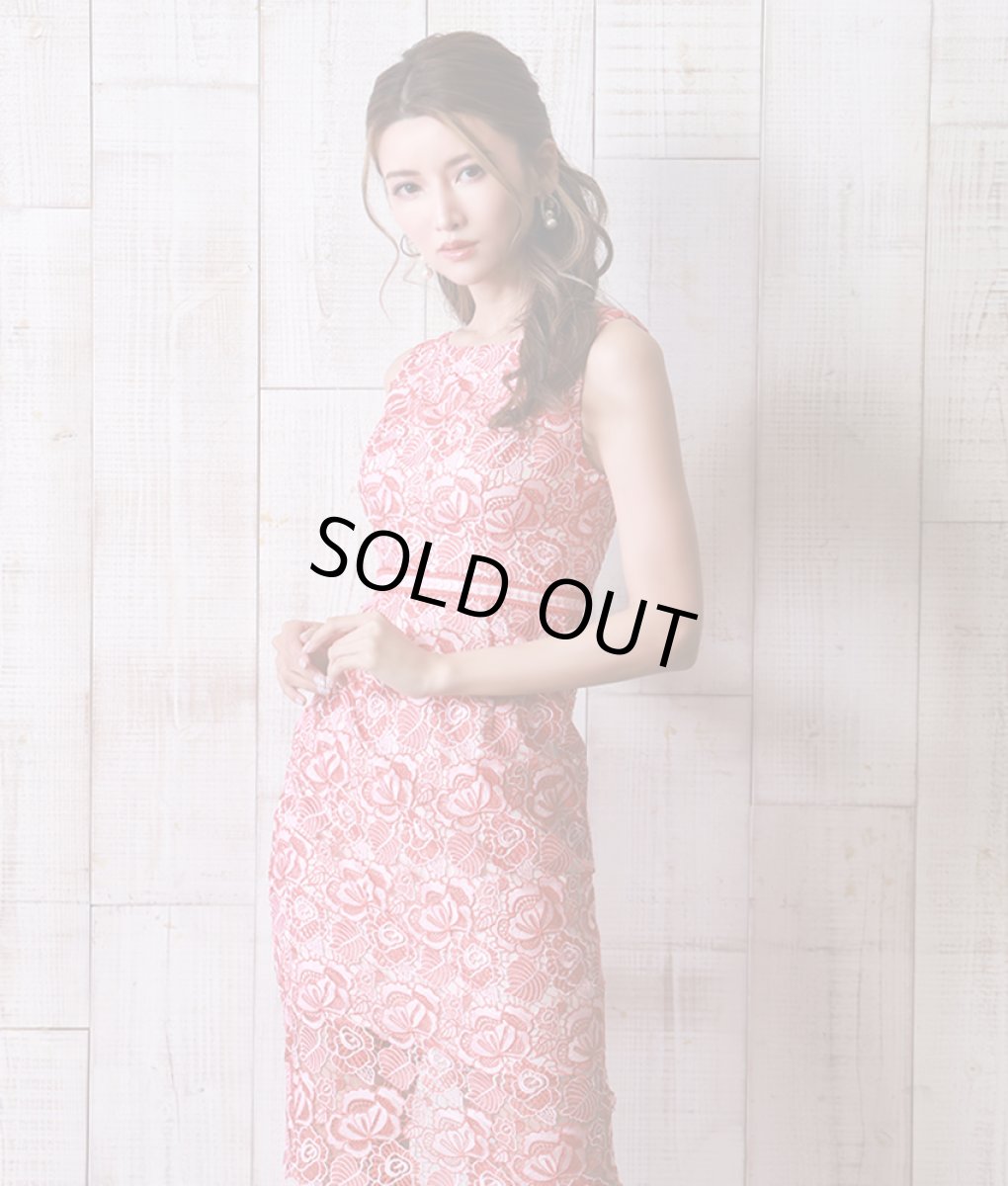 画像5: [ERUKEI]ケミカルレース・総レース・ノースリーブ・タイト・膝丈・ミディアムドレス・ワンピース[れお着用]《送料＆代引き手数料無料》 (5)