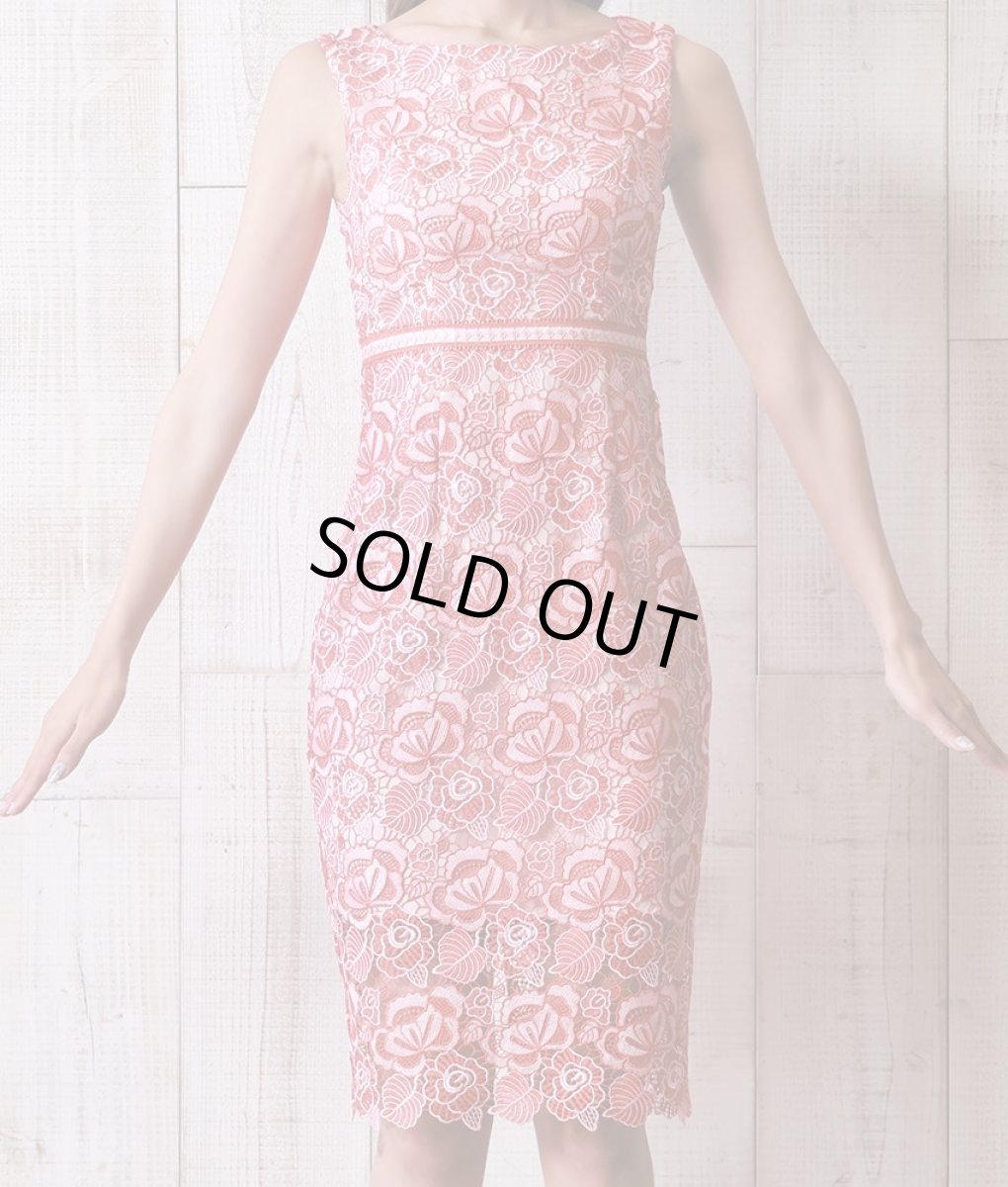 画像7: [ERUKEI]ケミカルレース・総レース・ノースリーブ・タイト・膝丈・ミディアムドレス・ワンピース[れお着用]《送料＆代引き手数料無料》 (7)