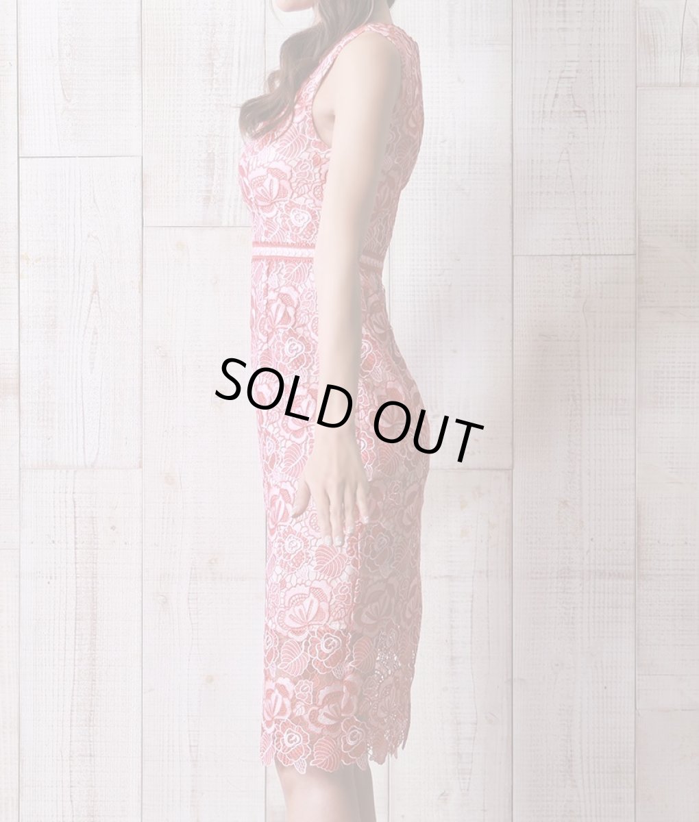 画像8: [ERUKEI]ケミカルレース・総レース・ノースリーブ・タイト・膝丈・ミディアムドレス・ワンピース[れお着用]《送料＆代引き手数料無料》 (8)