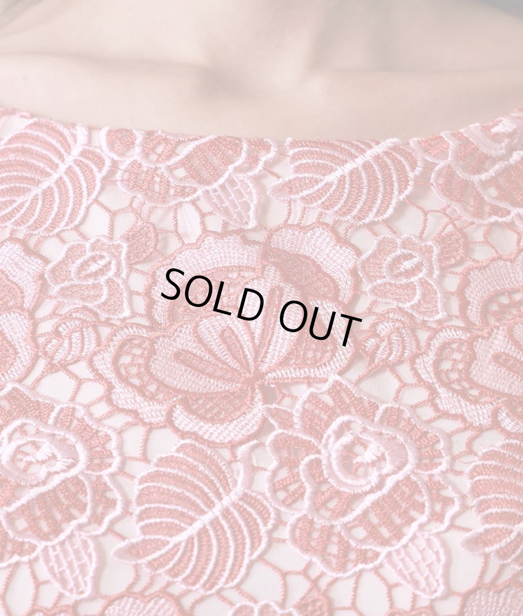 画像10: [ERUKEI]ケミカルレース・総レース・ノースリーブ・タイト・膝丈・ミディアムドレス・ワンピース[れお着用]《送料＆代引き手数料無料》 (10)