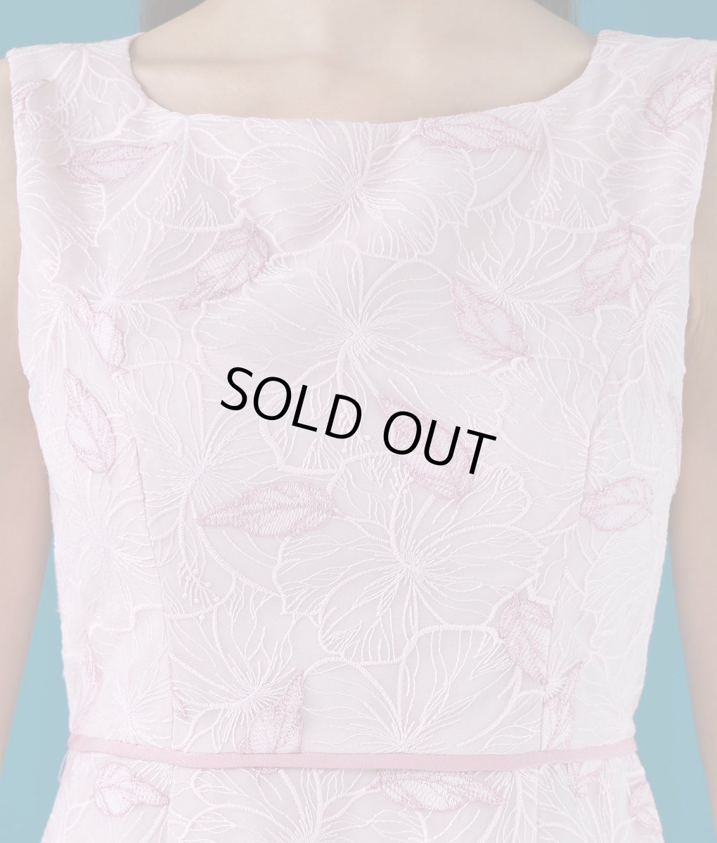 画像9: [ERUKEI]総レース・ハイウエスト・ウエストポイント・ノースリーブ・Aライン・ミディアムドレス・ワンピース[黒木麗奈着用][送料無料] (9)