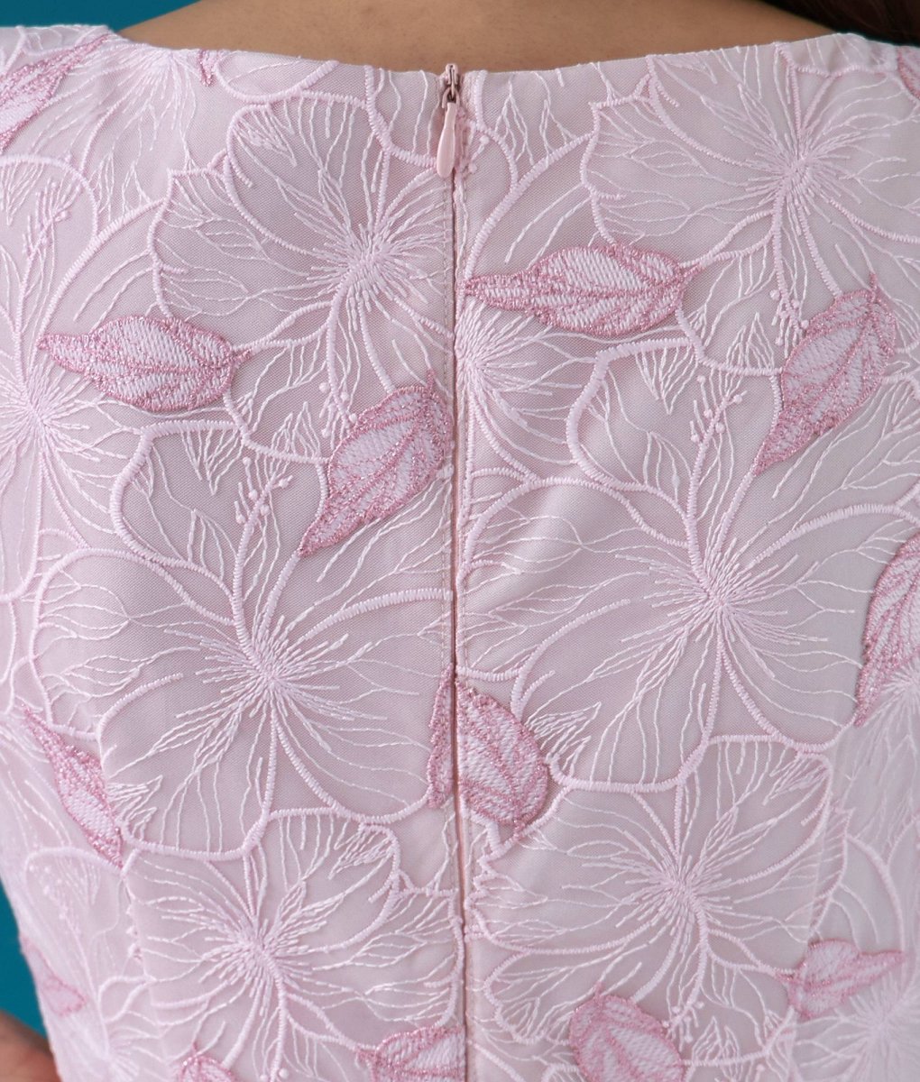 画像10: [ERUKEI]総レース・ハイウエスト・ウエストポイント・ノースリーブ・Aライン・ミディアムドレス・ワンピース[黒木麗奈着用][送料無料] (10)