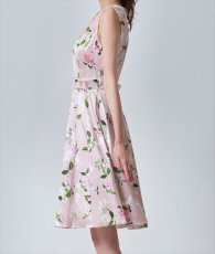 画像7: [ERUKEI GINZA COUTURE]花柄・サテン・ノースリーブ・タック・プリーツ・Aライン・ミニドレス・ワンピース[黒木麗奈着用][送料無料] (7)