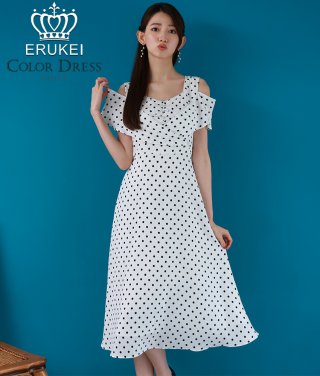 ERUKEI]花柄・ブルー・フラワープリント・ティアード・フリル・プチ