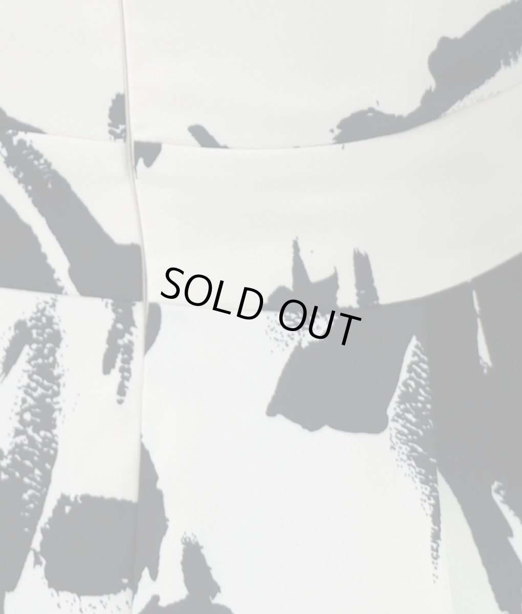 画像11: [ERUKEI]ノースリーブ・ペイント・プリント・ブラック・ホワイト・Aライン・フレア・ミディアムドレス・ワンピース[山崎みどり着用][送料無料]myjubk (11)