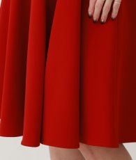 画像11: [ERUKEI GINZA COUTURE]ワインレッド・半袖・シンプル・Aライン・無地・ミディアムドレス・ワンピース[山崎みどり着用][送料無料]myrd (11)