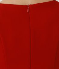 画像10: [ERUKEI GINZA COUTURE]ワインレッド・半袖・シンプル・Aライン・無地・ミディアムドレス・ワンピース[山崎みどり着用][送料無料]myrd (10)
