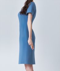画像7: [GINZA COUTURE]シンプル・半袖・無地・切替デザイン・タイト・膝丈・ミニドレス・ワンピース[黒木麗奈着用][送料無料] (7)