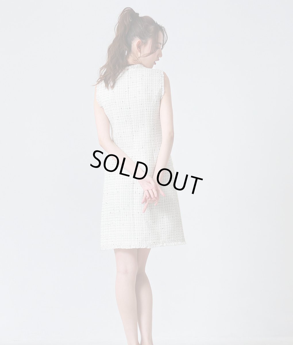 画像3: [ERUKEI GINZA COUTURE]ツイード・ポケット・ノースリーブ・Aライン・シンプル・ミニドレス・ワンピース[黒木麗奈着用][送料無料] (3)