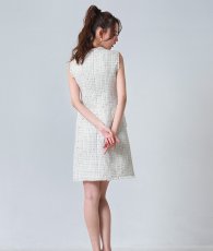 画像3: [ERUKEI GINZA COUTURE]ツイード・ポケット・ノースリーブ・Aライン・シンプル・ミニドレス・ワンピース[黒木麗奈着用][送料無料] (3)