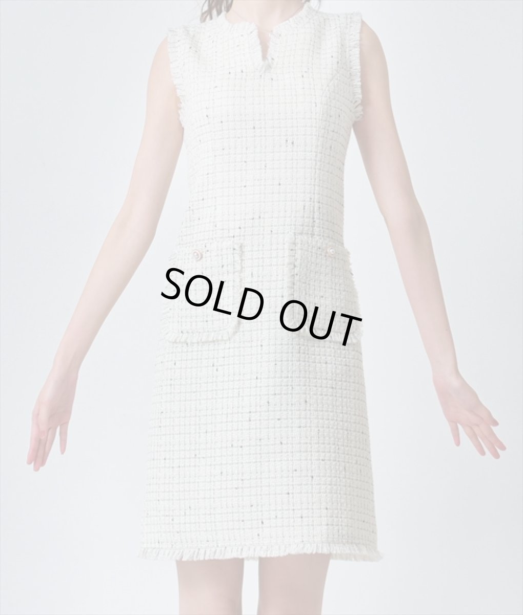 画像6: [ERUKEI GINZA COUTURE]ツイード・ポケット・ノースリーブ・Aライン・シンプル・ミニドレス・ワンピース[黒木麗奈着用][送料無料] (6)