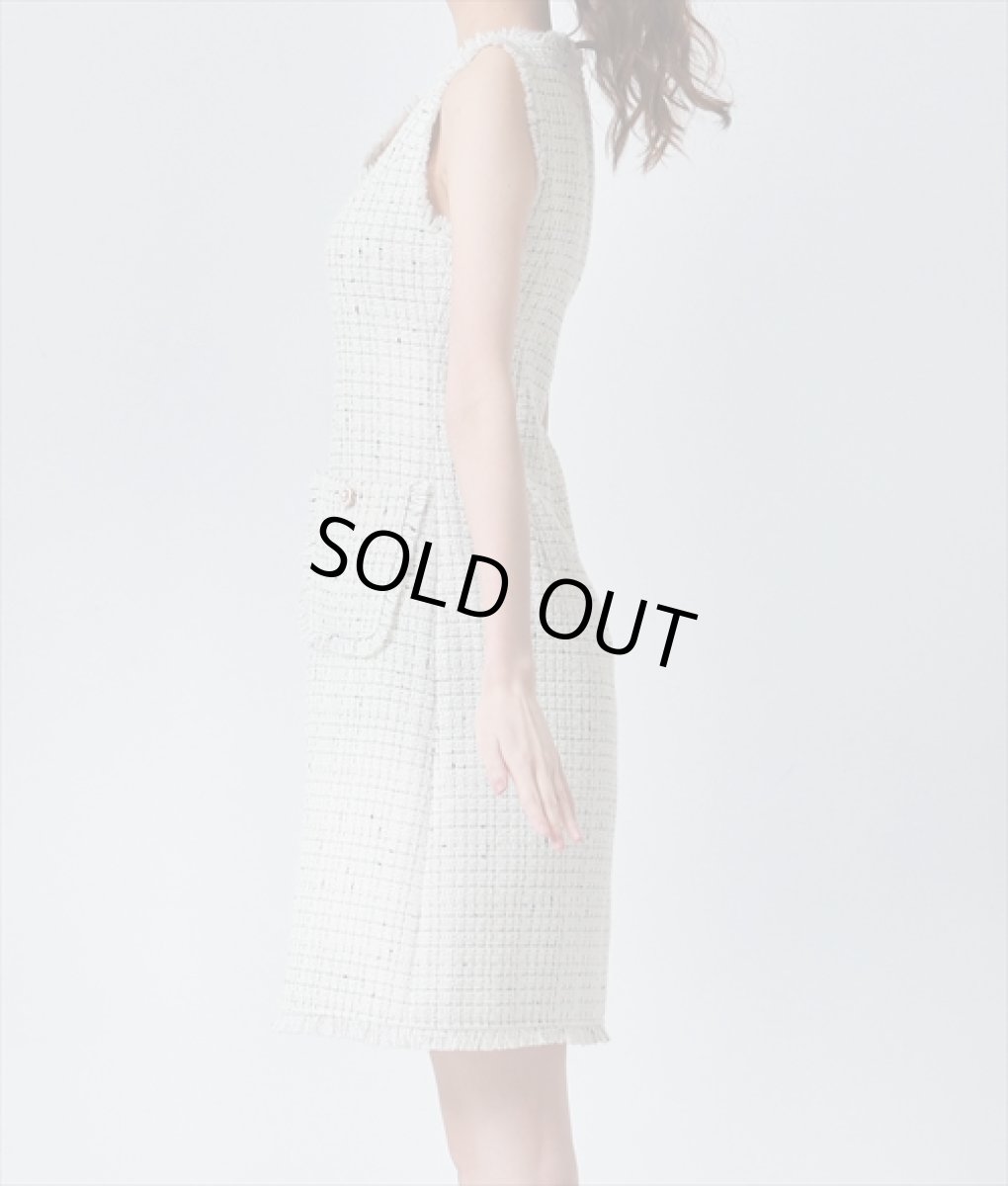 画像7: [ERUKEI GINZA COUTURE]ツイード・ポケット・ノースリーブ・Aライン・シンプル・ミニドレス・ワンピース[黒木麗奈着用][送料無料] (7)