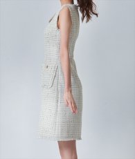 画像7: [ERUKEI GINZA COUTURE]ツイード・ポケット・ノースリーブ・Aライン・シンプル・ミニドレス・ワンピース[黒木麗奈着用][送料無料] (7)