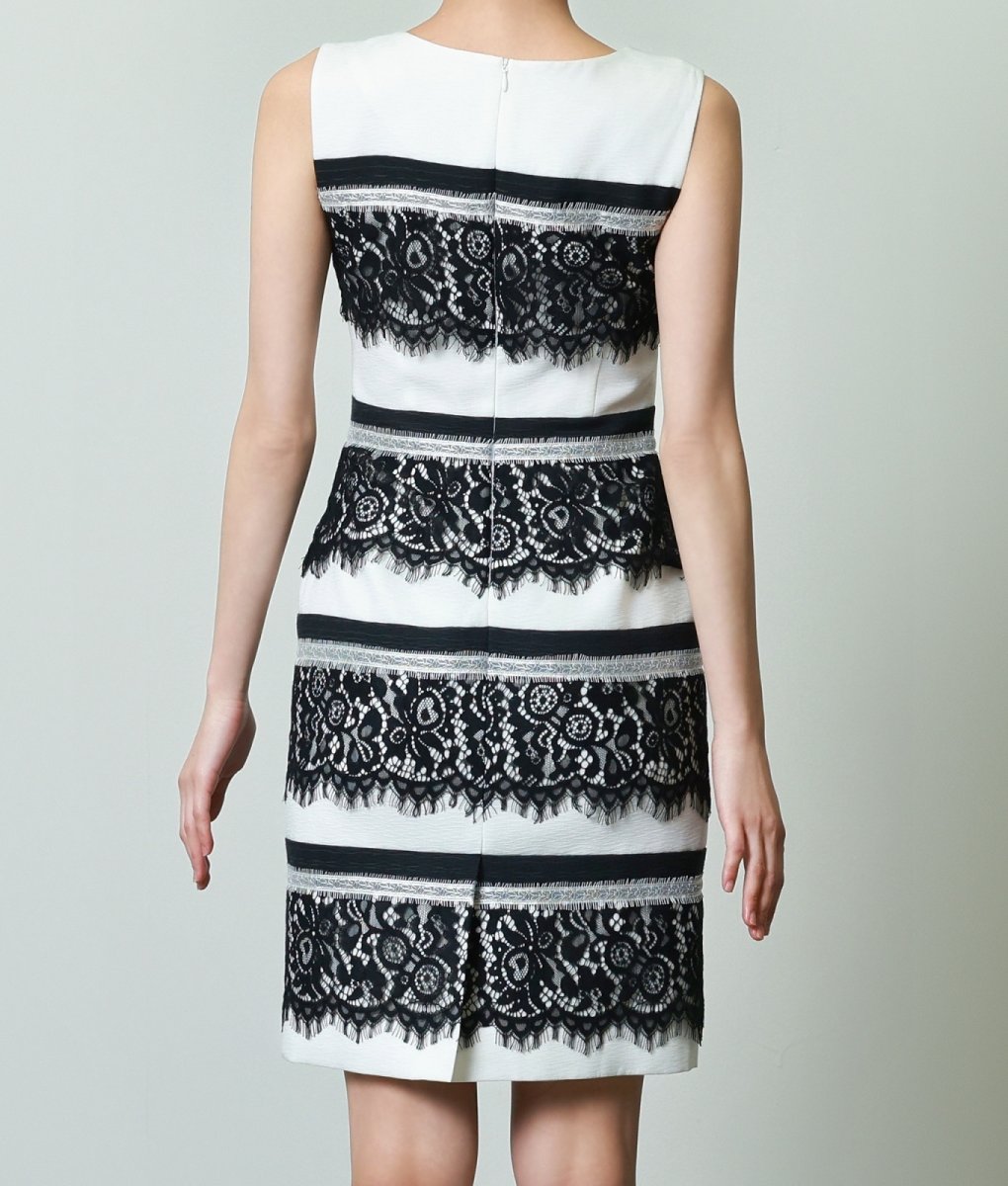 画像8: [ERUKEI]ノースリーブ・レース・バイカラー・タイト・膝丈・ミニドレス・ワンピース[奈月セナ着用]《送料＆代引き手数料無料》 (8)