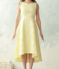 画像13: [ XS-Lサイズ / 3カラー][ERUKEI]ジャガード・花柄・スリットネック・フィッシュテール・Aライン・ミディアムドレス・ワンピース[山崎みどり着用][送料無料]myyl (13)