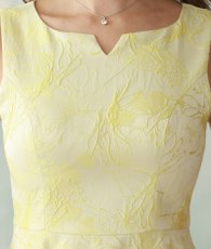 画像15: [ XS-Lサイズ / 3カラー][ERUKEI]ジャガード・花柄・スリットネック・フィッシュテール・Aライン・ミディアムドレス・ワンピース[山崎みどり着用][送料無料]myyl (15)