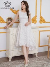 画像10: [ XS-Lサイズ / 3カラー][ERUKEI]ジャガード・花柄・スリットネック・フィッシュテール・Aライン・ミディアムドレス・ワンピース[山崎みどり着用][送料無料]myyl (10)