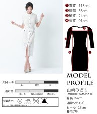 画像5: [ERUKEI]総レース・半袖・ロールカラー・ビジューボタン・フェイクポケット・タイト・ミディアムドレス・ワンピース[山崎みどり着用]《送料＆代引き手数料無料》 (5)