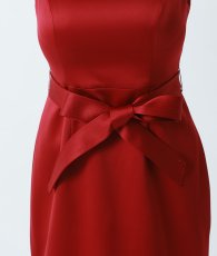 画像12: [ERUKEI]バイカラー・サテン・シンプル・ハイネック・リボンベルト・ノースリーブ・タイト・ミニドレス・ワンピース[山崎みどり着用][送料無料] mywr (12)