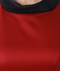 画像10: [ERUKEI]バイカラー・サテン・シンプル・ハイネック・リボンベルト・ノースリーブ・タイト・ミニドレス・ワンピース[山崎みどり着用][送料無料] mywr (10)