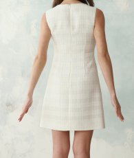 画像11: [ XS-Lサイズ / 1カラー][ERUKEI]ボーダー・ツイード・スパンコールMIX・お花ブローチ・ポケット・パイピングタイト・ミニドレス・ワンピース[山崎みどり着用][送料無料] mywh (11)