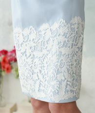 画像13: [ XS-Lサイズ / 1カラー][ERUKEI]ホワイト・ブルー・半袖・レース・タイト・ミニドレス・ワンピース[山崎みどり着用][送料無料] mylu (13)