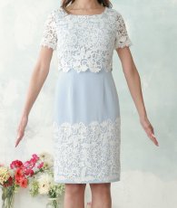 画像9: [ XS-Lサイズ / 1カラー][ERUKEI]ホワイト・ブルー・半袖・レース・タイト・ミニドレス・ワンピース[山崎みどり着用][送料無料] mylu (9)