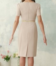 画像12: [ XS-Lサイズ / 2カラー][ERUKEI]半袖・シンプル・ベルト・タイト・ミディアムドレス・ワンピース[山崎みどり着用][送料無料]myju (12)