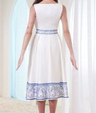 画像12: [ XS-Lサイズ / 1カラー][ERUKEI]プリント・切替・Aライン・ノースリーブ・ミディアムドレス・ワンピース[山崎みどり着用][送料無料] mywhlu (12)