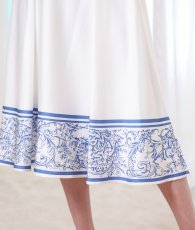 画像16: [ XS-Lサイズ / 1カラー][ERUKEI]プリント・切替・Aライン・ノースリーブ・ミディアムドレス・ワンピース[山崎みどり着用][送料無料] mywhlu (16)