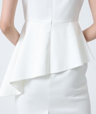 画像11: [ XS-Lサイズ / 1カラー][ERUKEI/GINZA COUTURE]バイカラー・アシンメトリー・変形・キャミソール・フリル・ペプラム・タイト・ミニドレス・ワンピース[黒木麗奈着用][送料無料] (11)