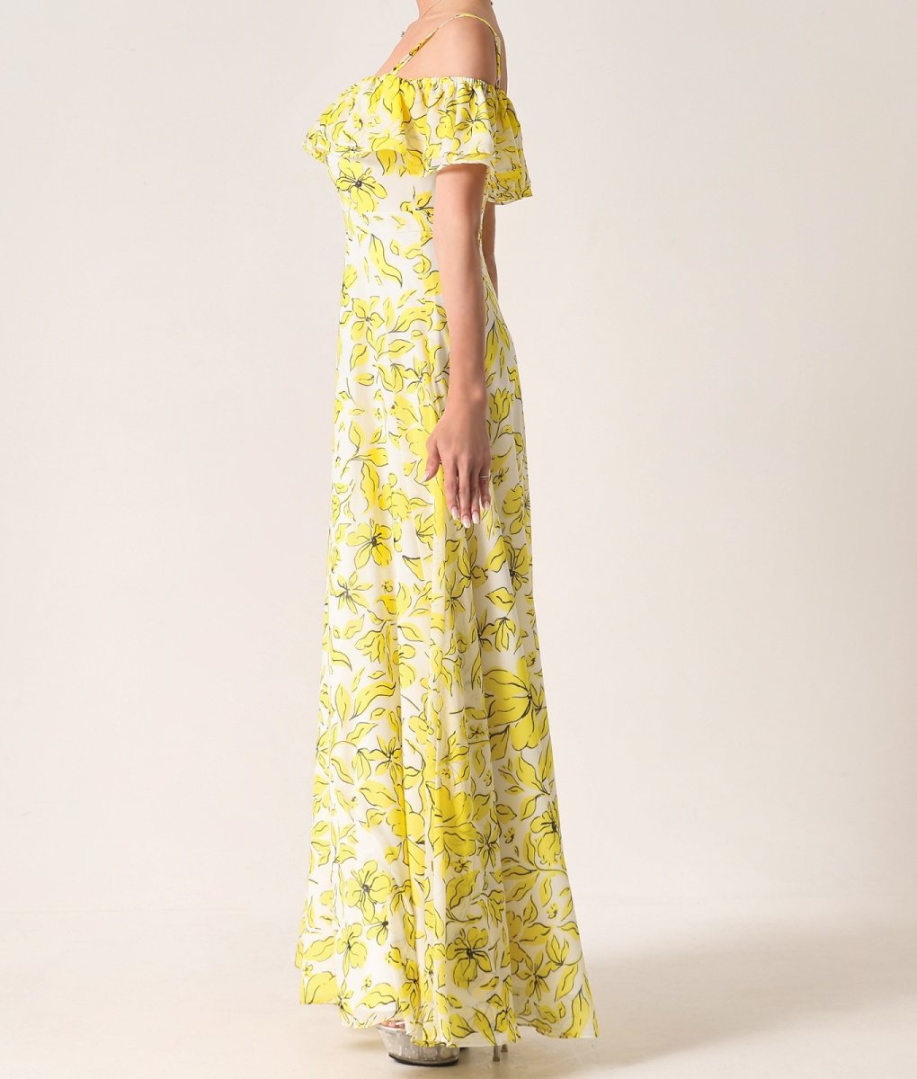 画像8: [ERUKEI]シフォン・キャミソール・オフショルダー・花柄・プリント・ロングドレス・ワンピース[山崎みどり着用]《送料＆代引き手数料無料》 myyl (8)