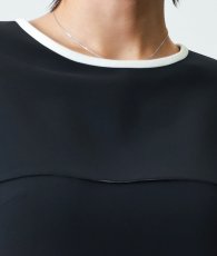 画像14: [ XS-Lサイズ / 2カラー ][ERUKEI]シンプル・バイカラー・ケープ付き・タイト・ミディアムドレス・ワンピース[奈月セナ着用][送料無料] (14)